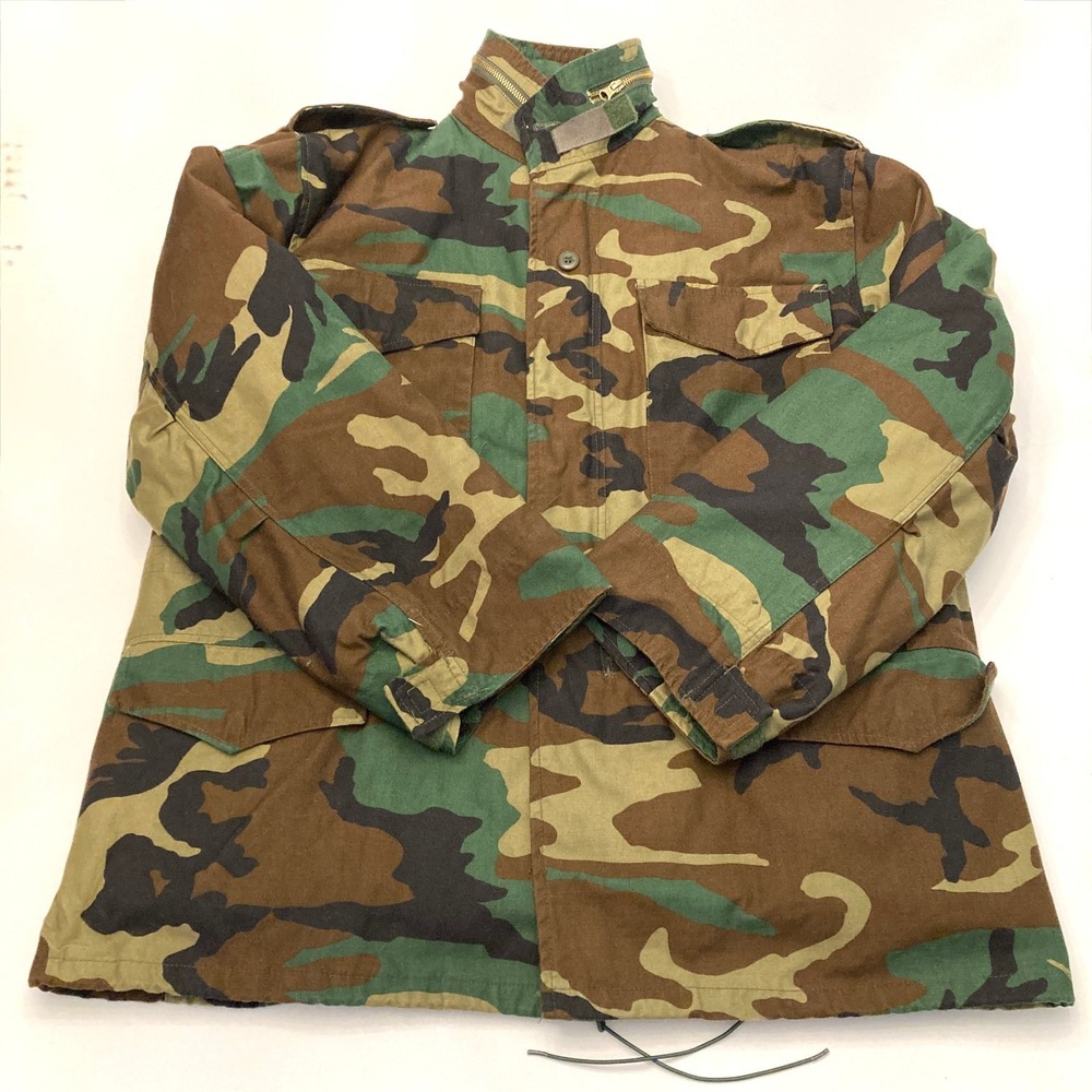 Tru Spec Military‎ Coldweather Coat Quilted Liner Mens Large Woodland Camo Hood